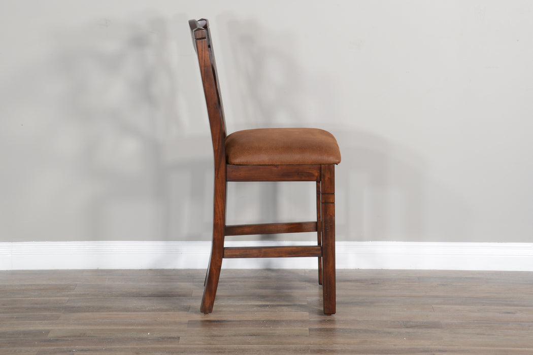 Santa Fe - Double Crossback Barstool - Dark Brown