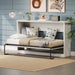 Twin Size Horizontal Murphy Bed With Dual Piston System, Space Saving Wall Bed Folds Into Cabinet - Rustic White Hearth and Haven