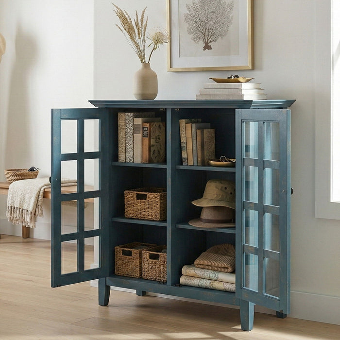 Acadian - Medium Storage Cabinet, Handcrafted Simpli-Home