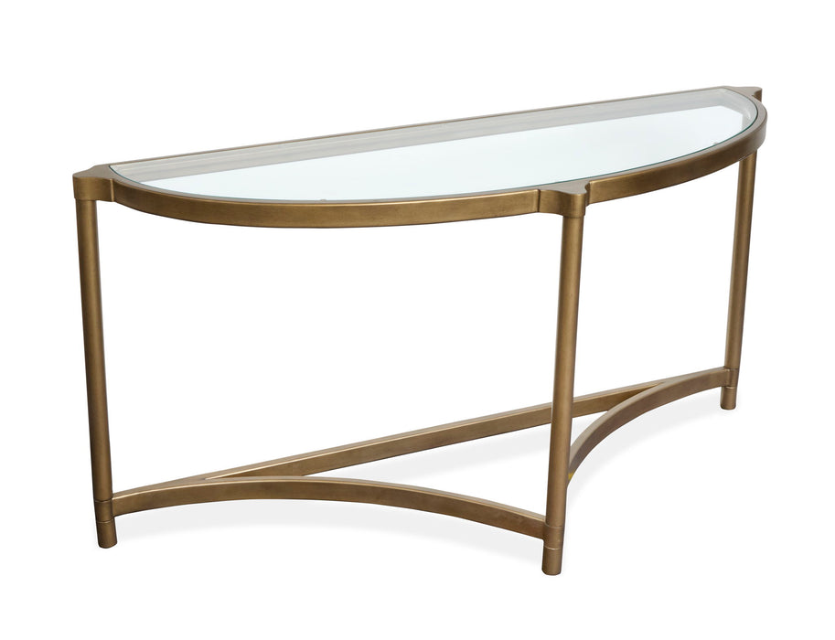 Cassidy - Demilune Sofa Table - Aged Brass And Volakas Classic Magnussen Furniture