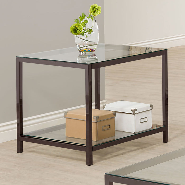 Weston - 1 Shelf Side End Table - Nickel Furniture Max