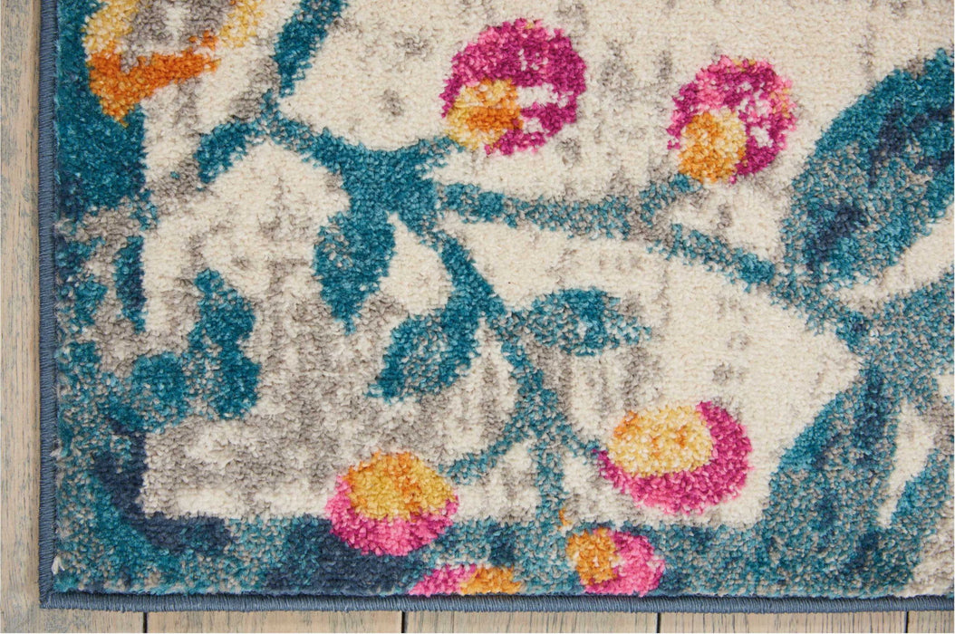 5' x 7' Floral Dhurrie Area Rug - Ivory