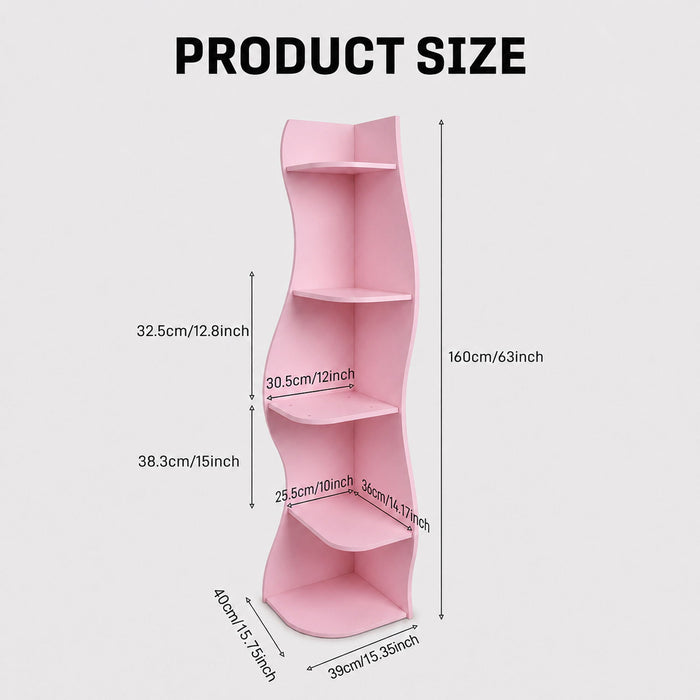 5 Tier S - Shaped Corner Shelf For Living Room Home Essentials