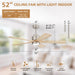 52" Ceiling Fan With Remote Control, Dimmable 3 Color Temperature LED Light, Quiet Reversible DC Motor Daily Nest