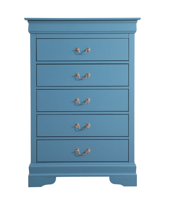 Glory Furniture Louis Phillipe Chest, Teal