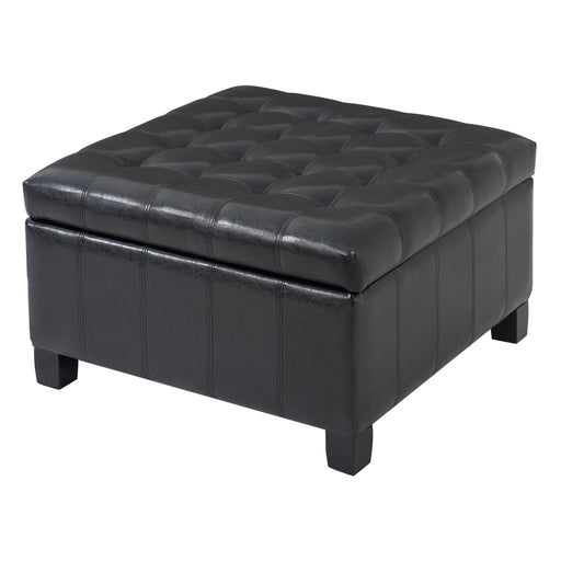 Square Tufted Indoor Ottoman With Lift-Top Storage Noble House