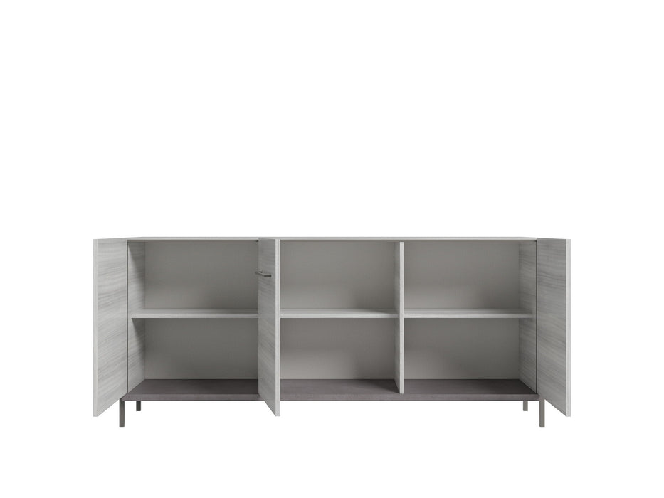 Mia - 3 Door Buffet - White / Gray / Silver Status Italy