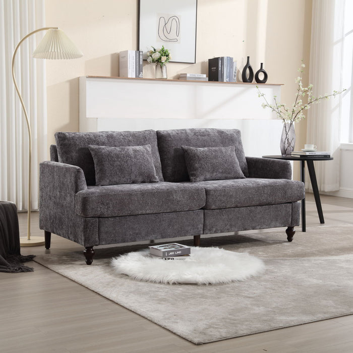 Coolmore Modern Chenille Fabric Loveseat, 2 - Seat Upholstered Loveseat Sofa Modern Couch - Gray