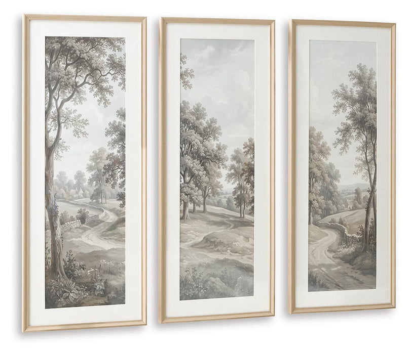 Dixonburg - Wall Art Set (Set of 3) - Taupe / Gray Signature Design by Ashley®