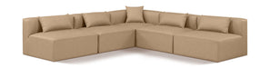 Cube - 5 Piece Modular Corner Armless Sectional - Tan Meridian Furniture
