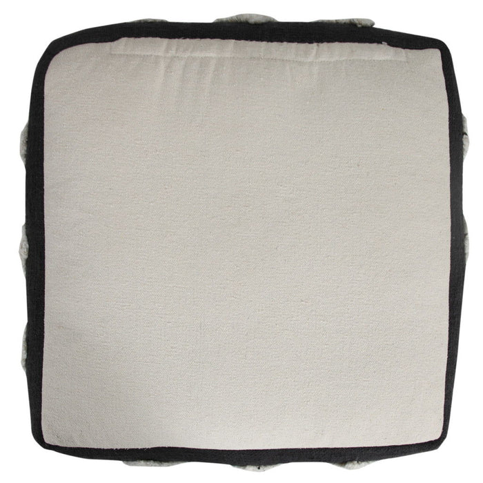 Square Cotton Ottoman - Black