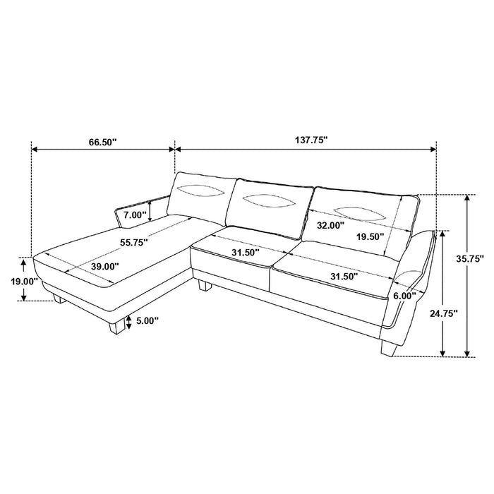 Verona - Loose Back Sectional Sofa - Gray Furniture Max