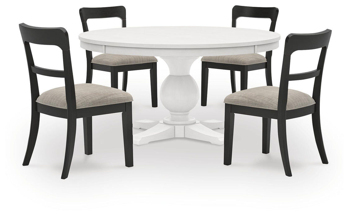 Greddinton - Round Dining Table Set - Black Chairs Signature Design by Ashley®