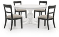 Greddinton - Round Dining Table Set - Black Chairs Signature Design by Ashley®