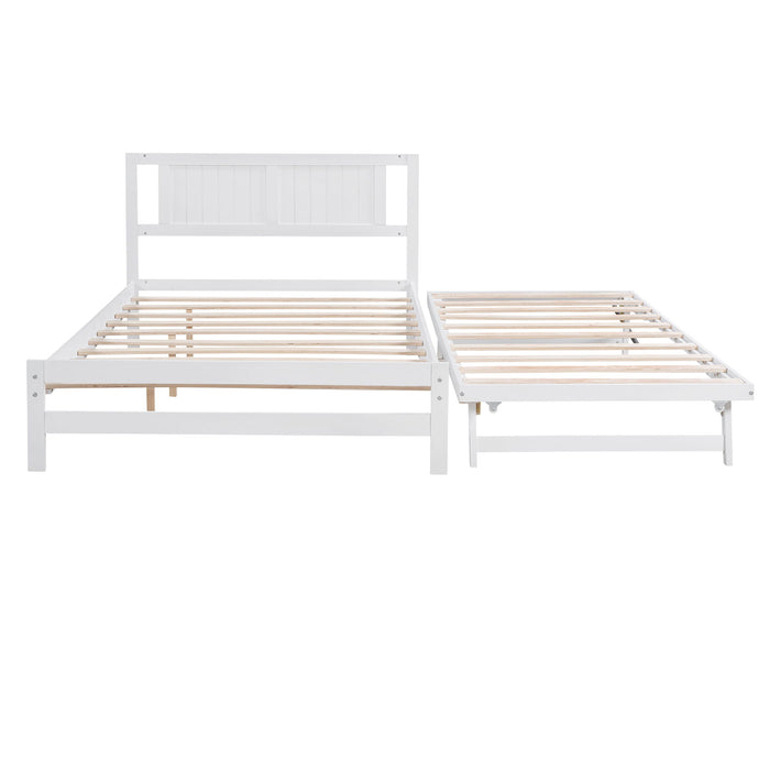 Platform Bed With Adjustable Trundle Hearth and Haven