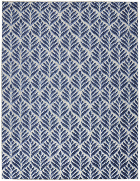 4' X 6' Floral Stain Resistant Non Skid Area Rug - Blue