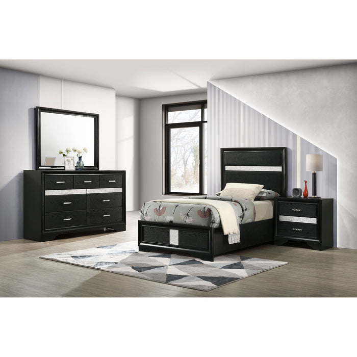 Modern Bedroom Set With Upholstered Headboard And Textured Storage Furniture Max