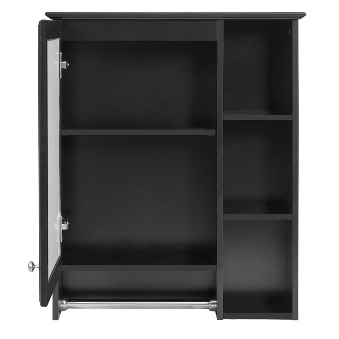 Modern 3 In 1 Bathroom Mirror Cabinet With Adjustable Shelf & Towel Bar