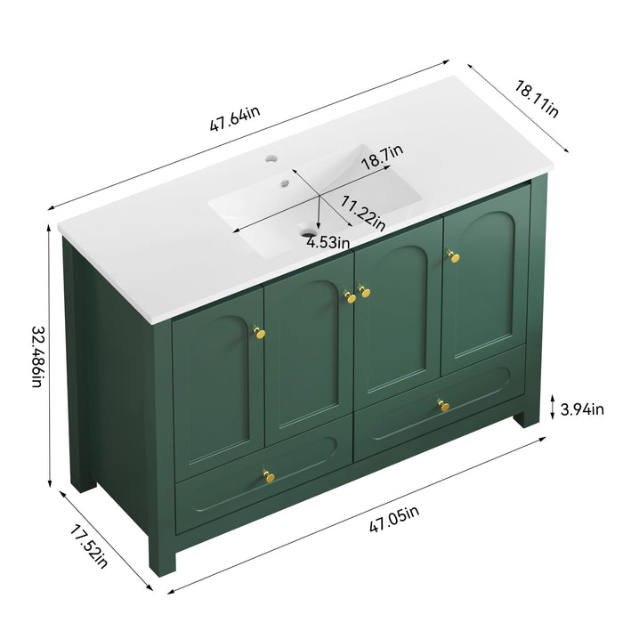 Bathroom Vanity With Sink Combo, 4 Soft Close Doors And 2 Drawers Home Essentials