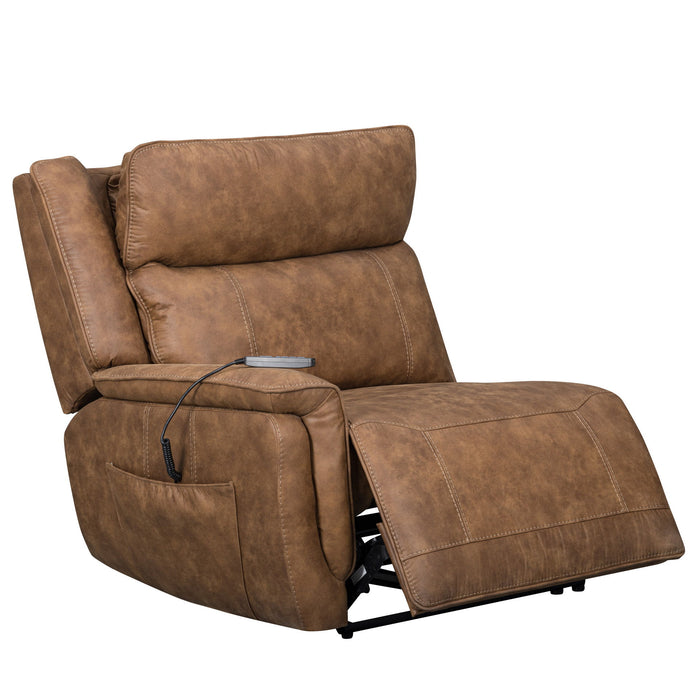 Kyra - LAF Recliner With Power Headrest, Footrest, Massage, Heat - Saddle New Classic