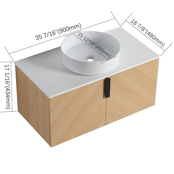 Wall Mounted Bathroom Vanity With Art Sink Home Essentials