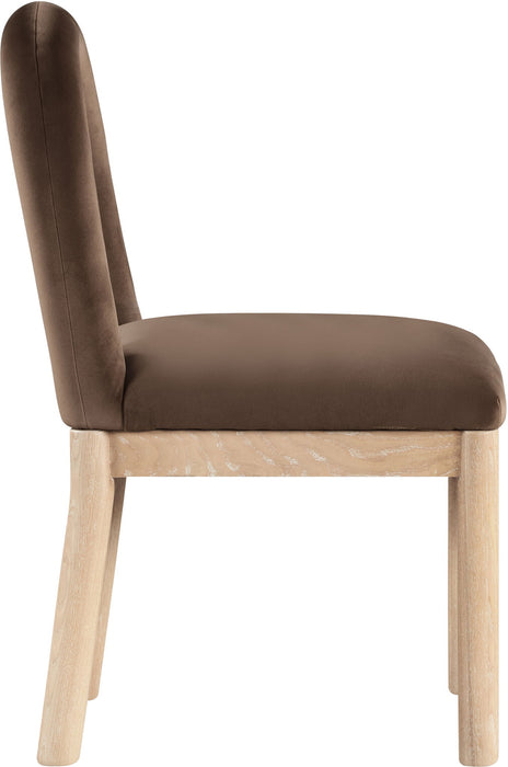 Conrad - Velvet Dining Chair With Natural Legs Meridian Furniture