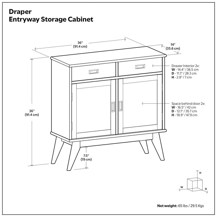 Draper - Entryway Storage Cabinet - Brown Simpli-Home