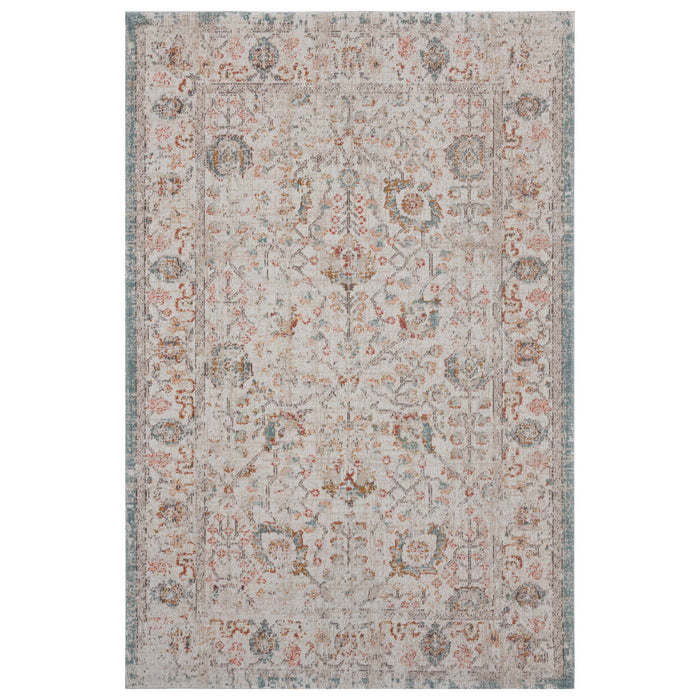 8' X 10' Floral Stain Resistant Outdoor / Indoor Area Rug - Beige