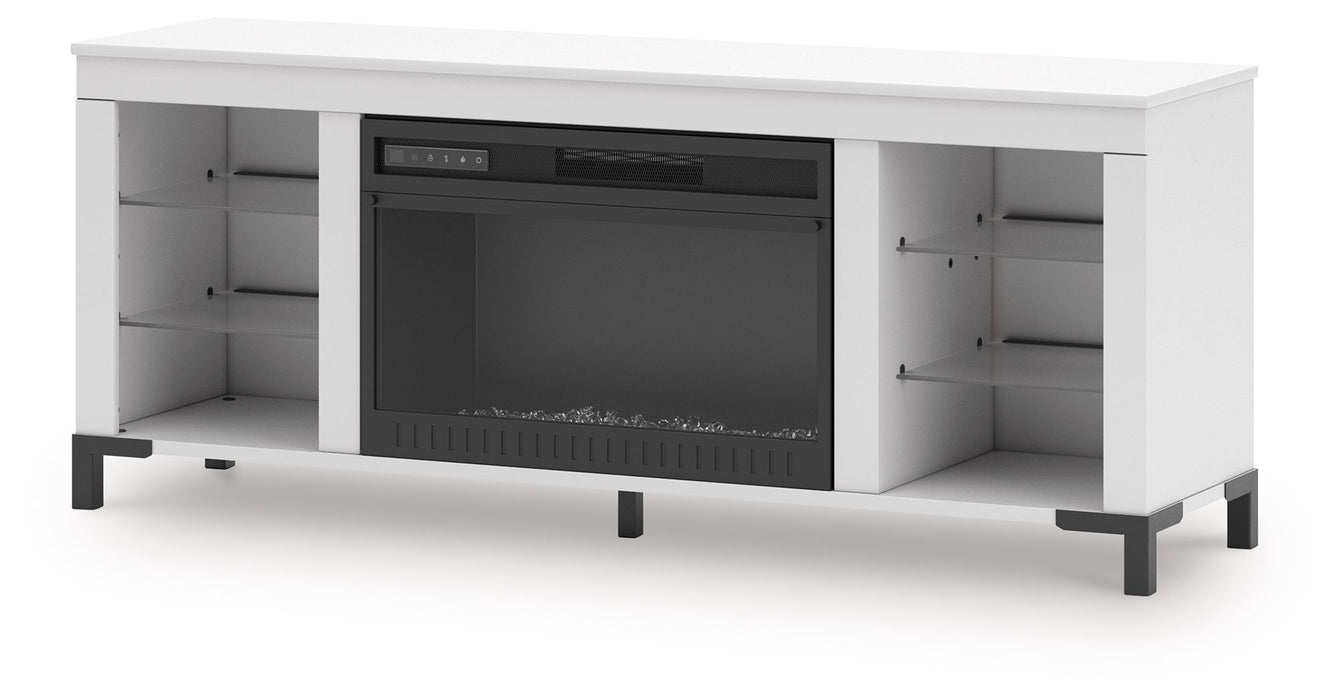 Brollevi - TV Stand With Fireplace - White