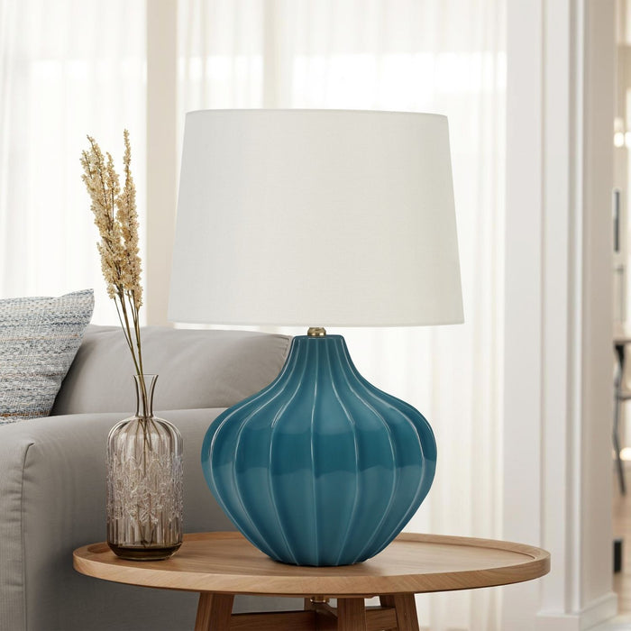Lighting, Table Lamp, Ceramic, Transitional - Blue 8th Street