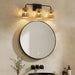 Moonlit - 3 Lights Wall Sconce With Shade, Bathroom Lighting Fixtures Over Mirror - Black / Rattan Ashcroft Furniture