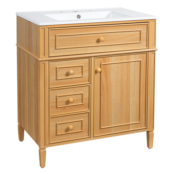 Bathroom Vanity With Flip Out Drawer, 2 Soft-Close Drawers Hearth and Haven