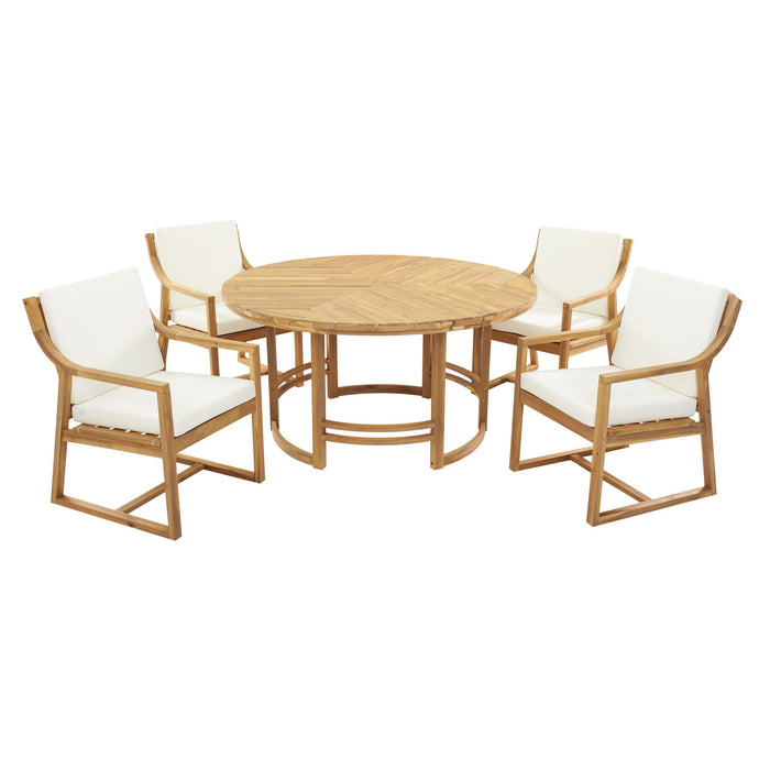 5 Piece Outdoor Dining Set, Patio Table And Chairs With Umbrella Hole Hearth and Haven