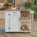 Outdoor Kitchen Island Prep Station With Lockable Wheels, Ample Storage, Towel & Spice Racks Hearth and Haven