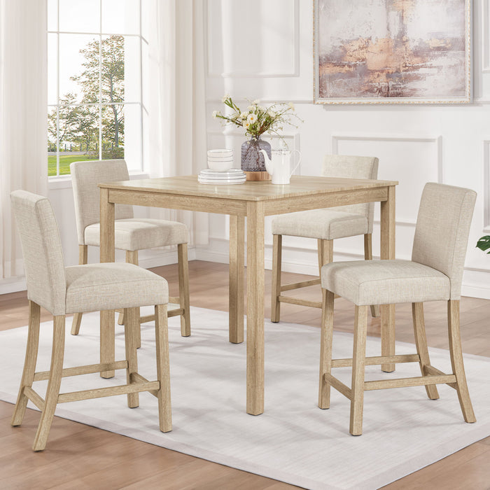 5 Piece Counter Height Table Set With 4 Chairs Home Essentials