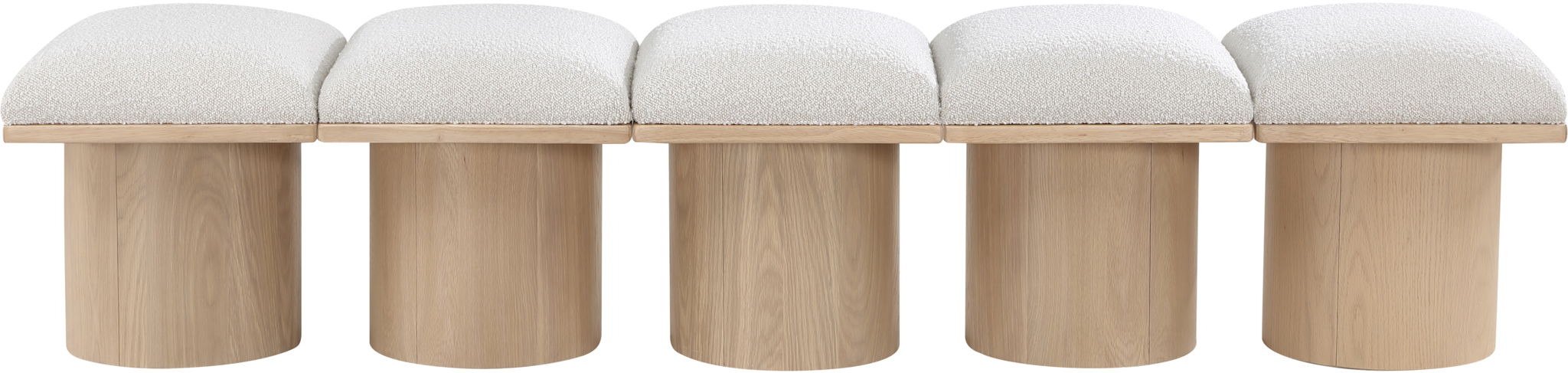 Pavilion - 5 Piece Modular Bench With Natural Base Meridian Furniture