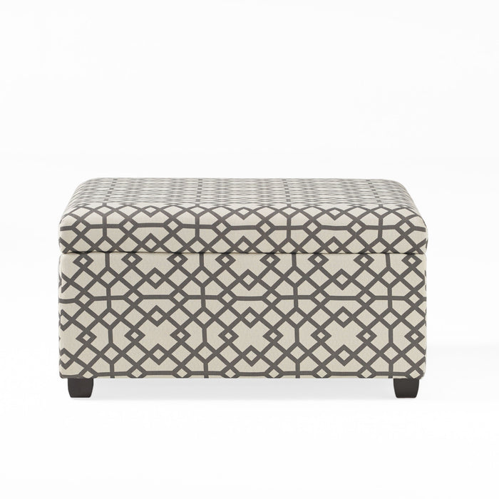 Richmond - Storage Ottoman With Unique Pattern And Ample Storage - Gray