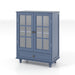 Minimalist Buffet Cabinet With Double Glass Doors And Drawer Home Essentials