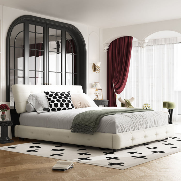 Tufted Headboard With Extra-Large Ultra-Soft Cloud Pillow Design Home Essentials
