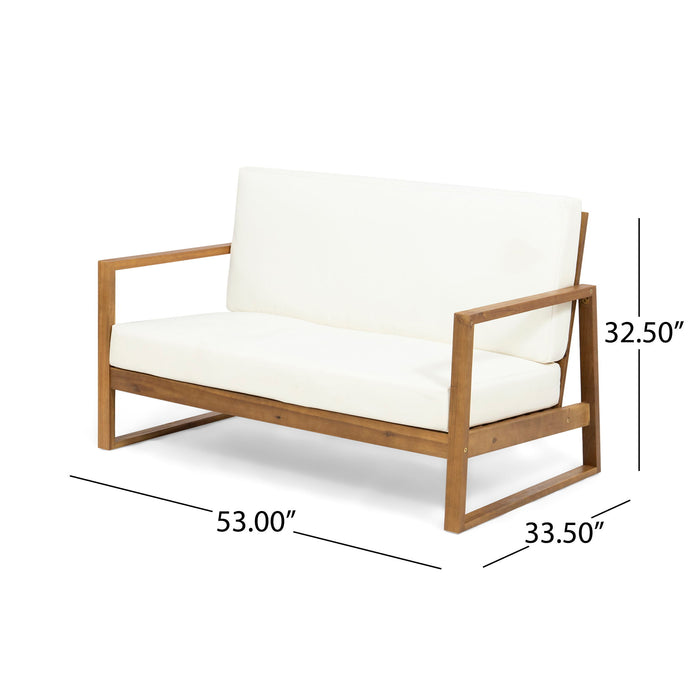 Belgian - Loveseat & Coffee Table Set With Water Resistant Cushions Noble House