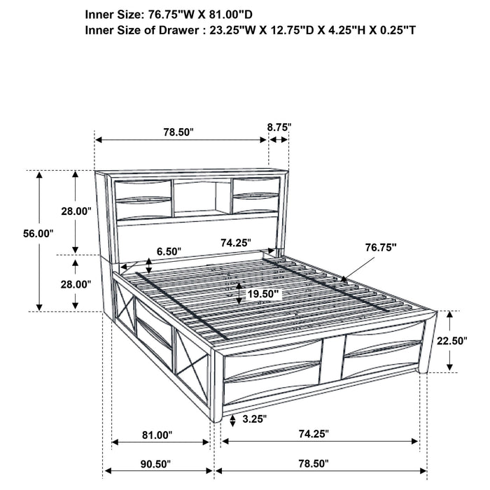 Palamino - 5 Piece Eastern King Bedroom Set - Black Furniture Max