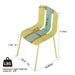 4 Piece Set Of Modern Striped Single Chairs With Folding Square Table Home Essentials