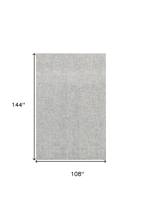 9' x 12' Wool Abstract Hand Tufted Area Rug - Blue And Ivory