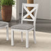 Dining Chairs With Cross Back, Cushion Seat (Set of 2) - White Home Essentials