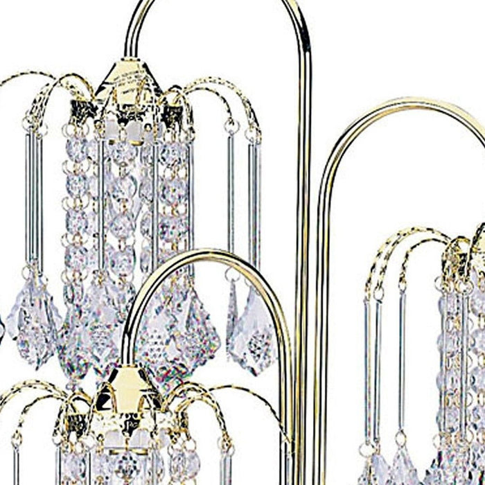 Faux Crystal Three Light Chandelier Table Lamp - Gold