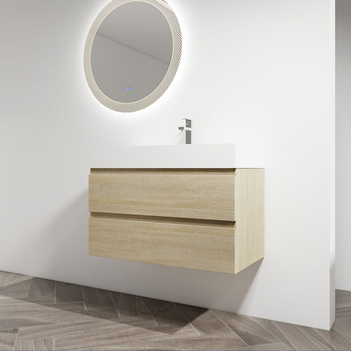 Wall Mounted Bathroom Vanity And Sink, 2 Soft Close Drawers Home Essentials