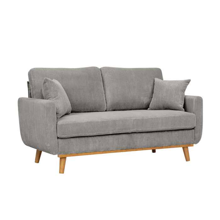 Upholstered Loveseat With Arms And Pillows Home Essentials