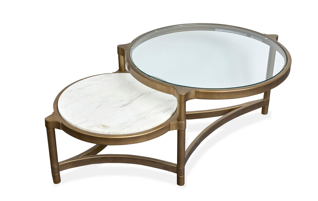 Cassidy - Shaped Cocktail Table - Aged Brass And Volakas Classic Magnussen Furniture