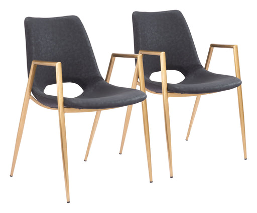 Desi - Dining Chair With Gold Legs (Set of 2) Zuo Modern