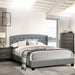 Queen Size Bed With Adjustable Button Tufted Headboard - Gray Home Essentials